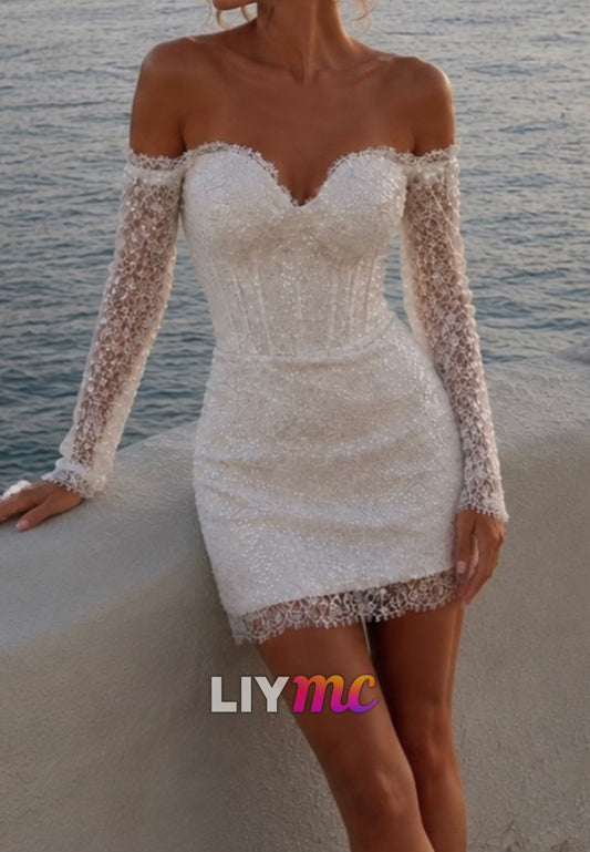 Long Sleeve Lace Corset Bodycon Mini Dress