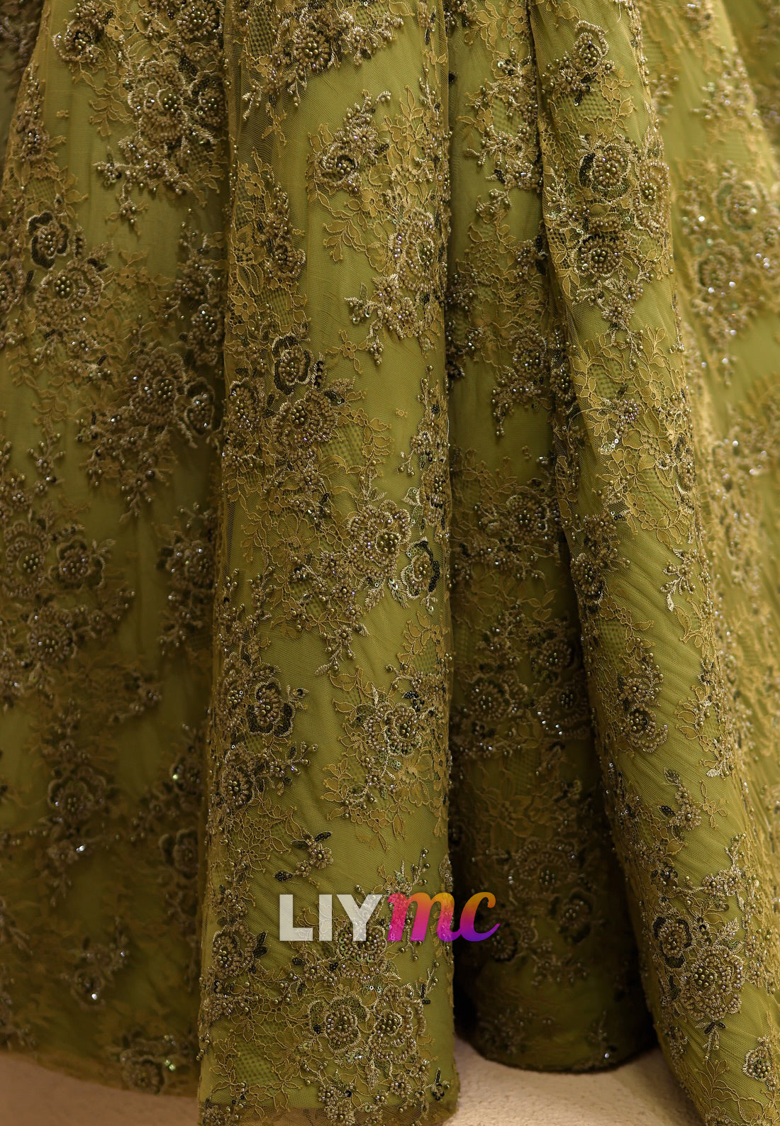 Beaded Floral Embroidery Ball Gown with Off Shoulder