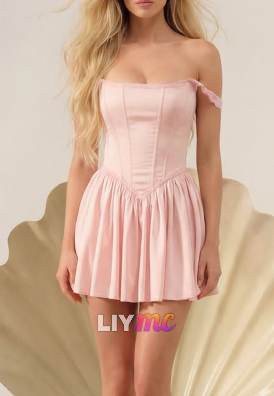Off-the-Shoulder Corset Bodice Mini Dress