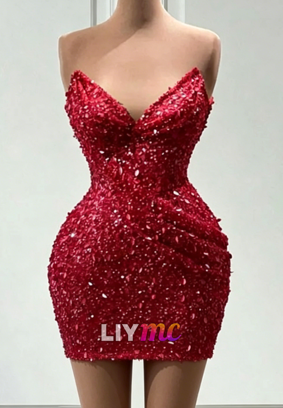 Sweetheart Sequin Bodycon Mini Dress