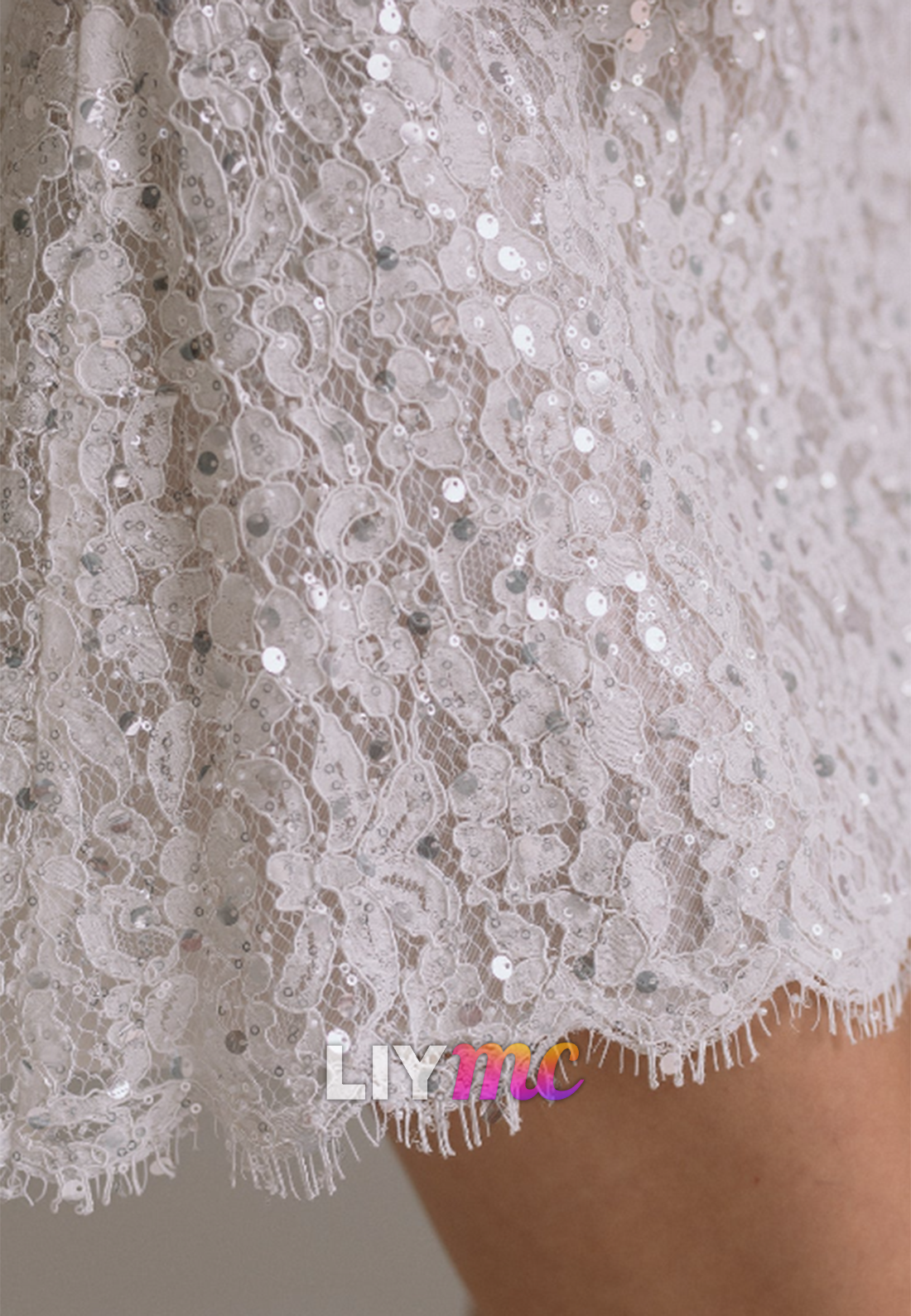 Sequin Lace Bustier Mini Dress with Straps