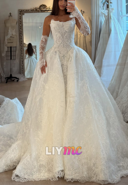 Corset Sweetheart Lace Ball Gown Wedding Dress