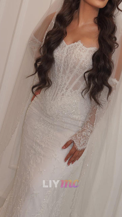 Corset Lace Mermaid Wedding Dress