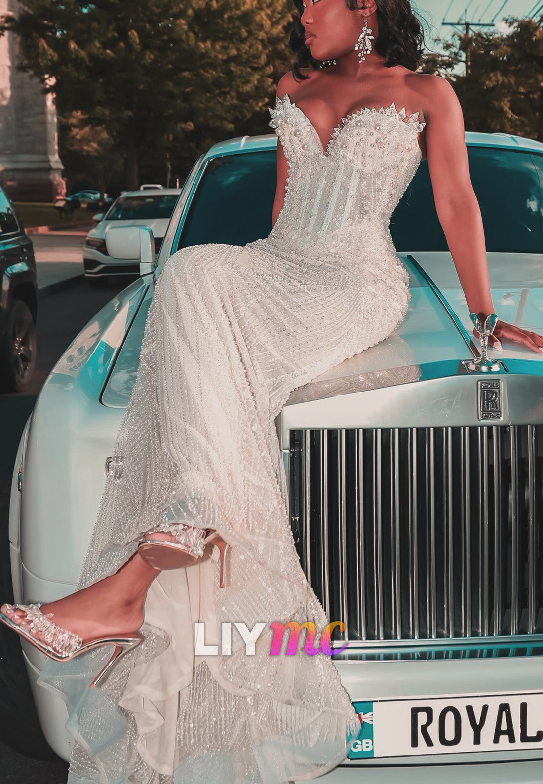 Corset Beaded Mermaid Formal Gown