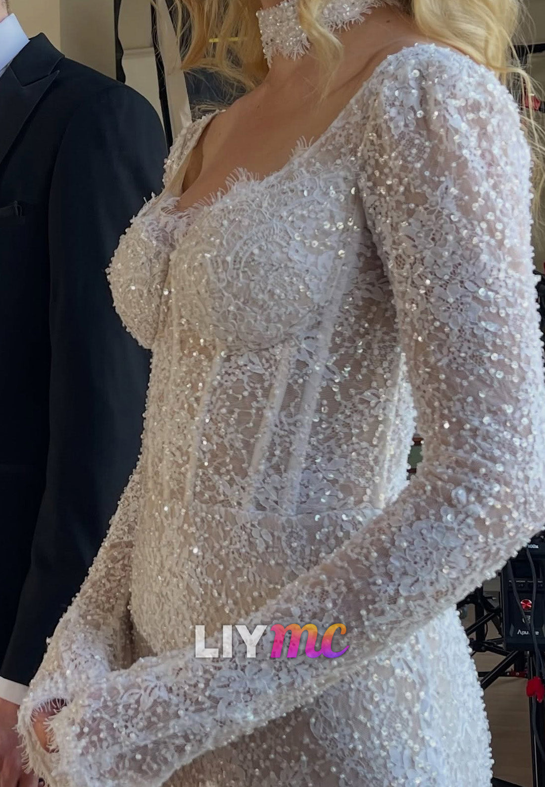 Sequin Lace Corset Mermaid Wedding Dress