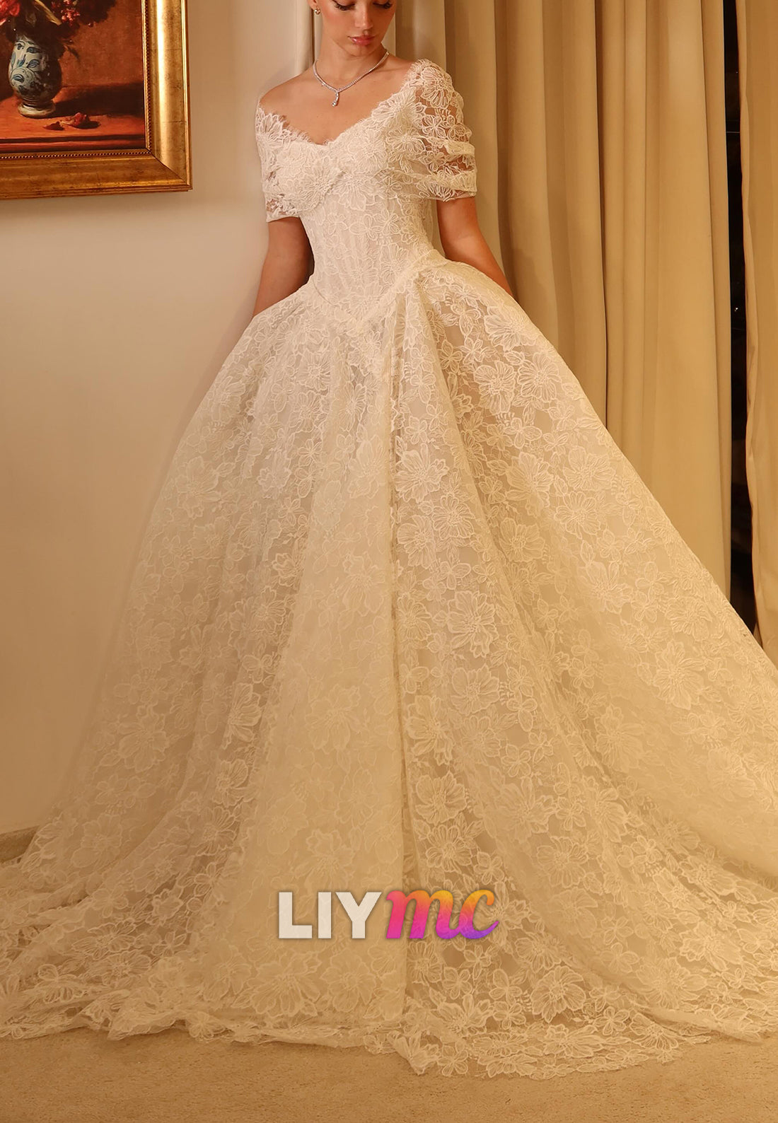 Corset Lace Ball Gown Wedding Dress