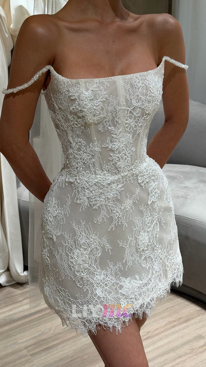 Lace Corset Mini Dress with Beaded Straps