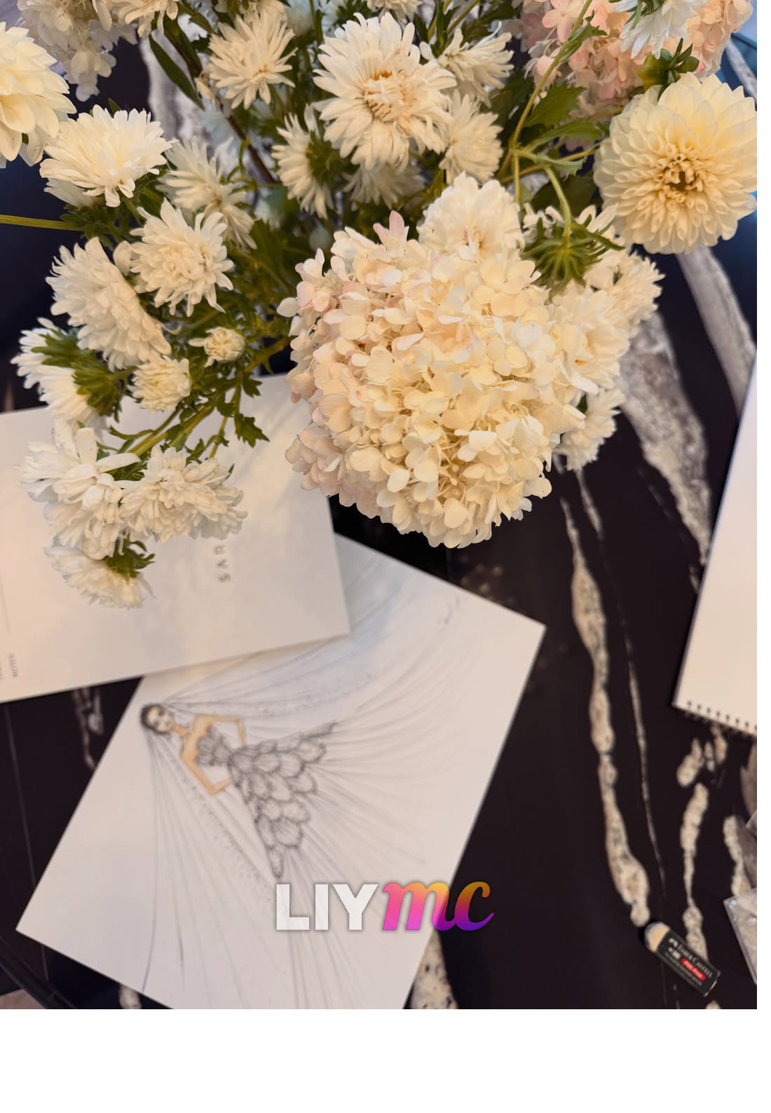 Tiered Petal Ball Gown with Beaded Scallops