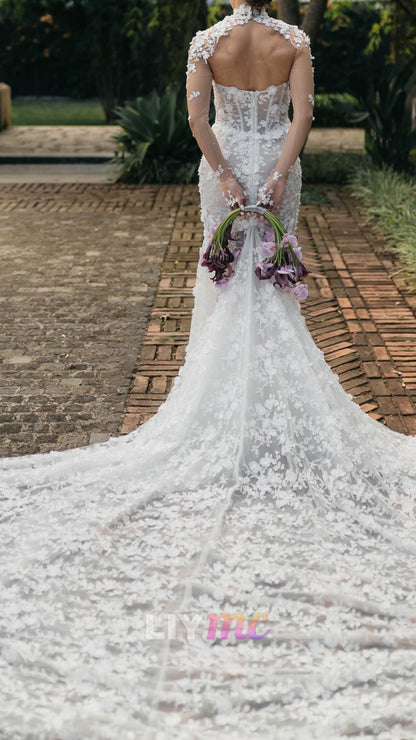 3D Floral Lace Mermaid Wedding Dress