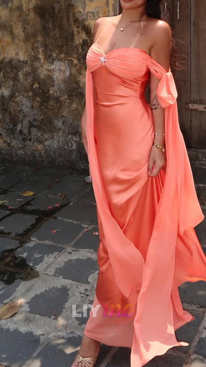 Off-the-Shoulder Maxi Dress with Starfish Detail