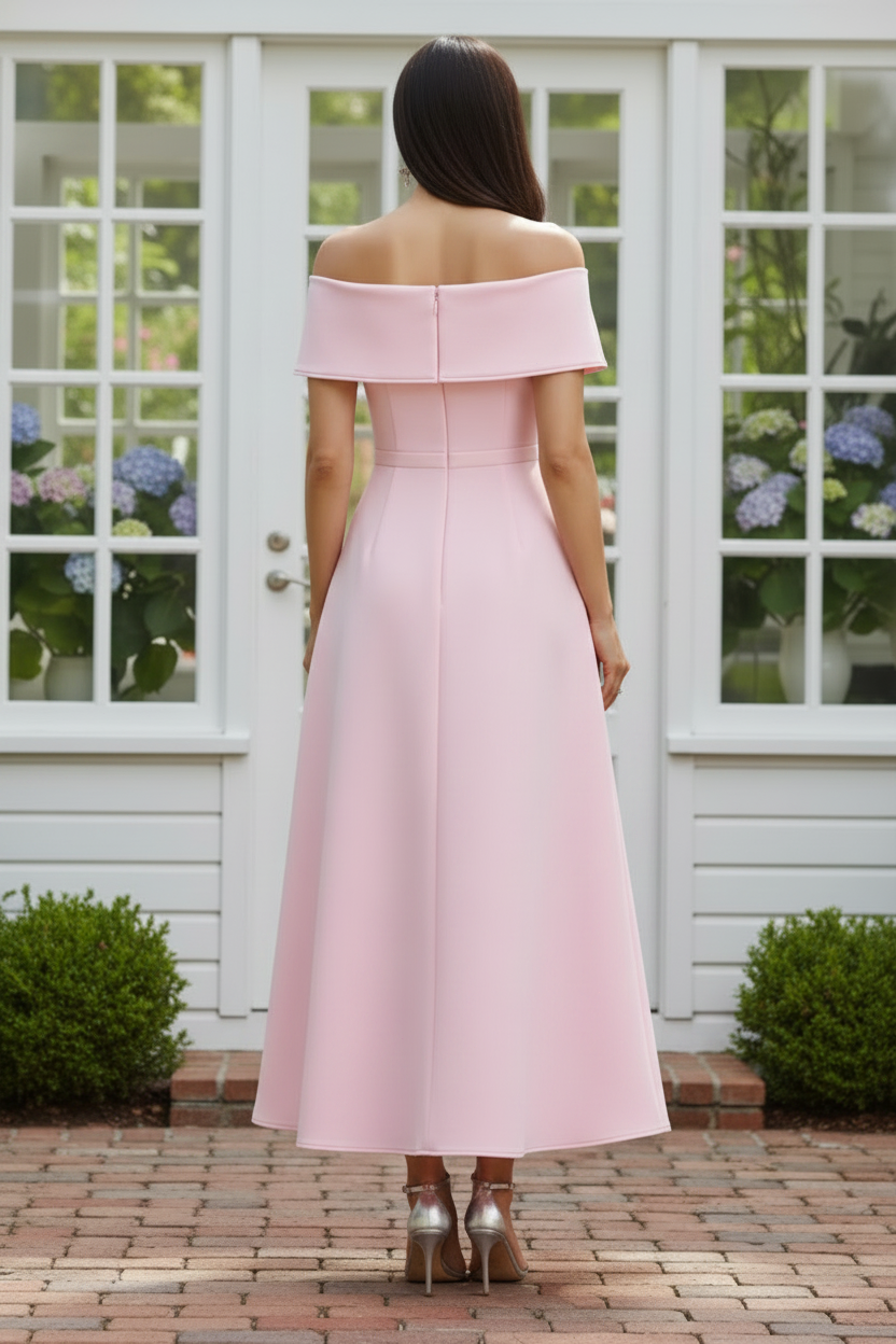 3D Floral Off-the-Shoulder A-Line Maxi Dress