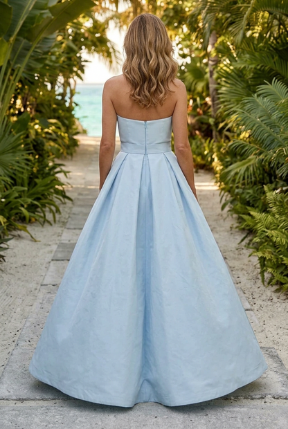 One-Shoulder Bow Jumpsuit with Overskirt