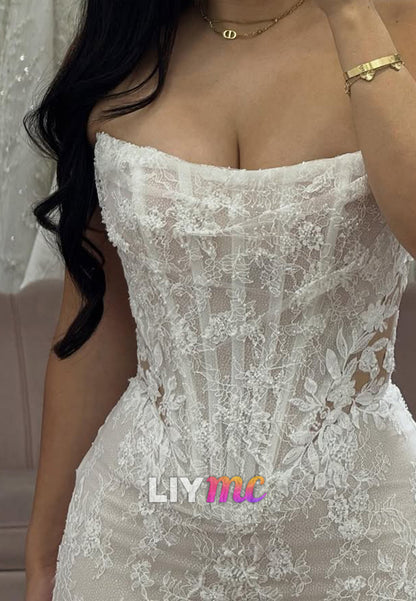Strapless Lace Corset Mermaid Wedding Dress