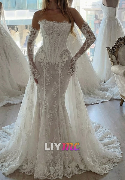 Lace Mermaid Wedding Dress with Corset Bodice