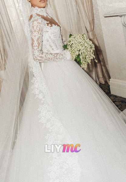 Lace Mermaid Wedding Dress with Detachable Overskirt