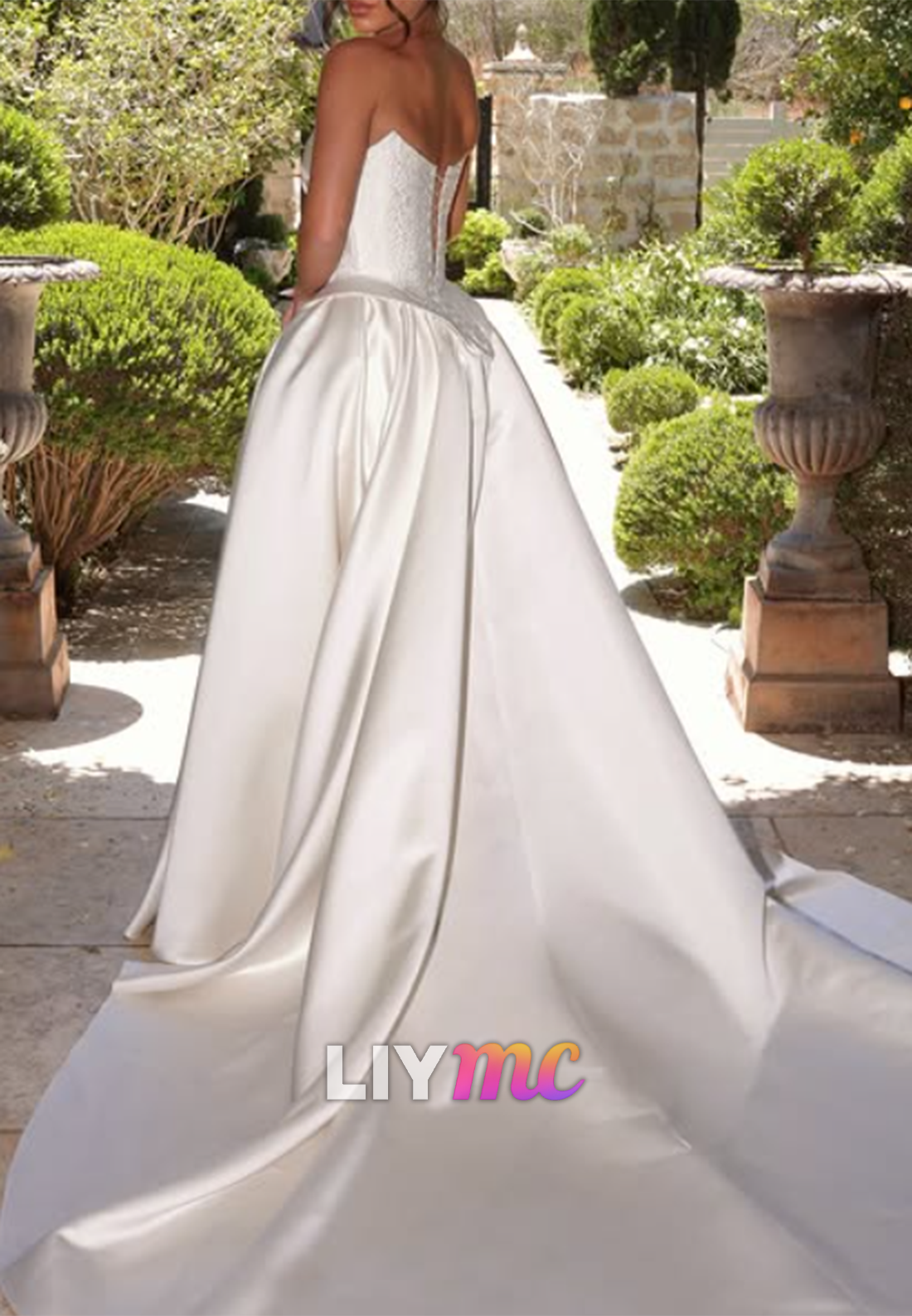 Strapless Sweetheart Satin A-Line Wedding Gown