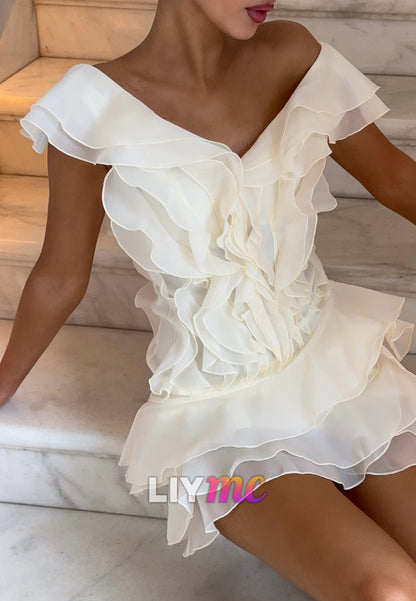 Tiered Ruffle V-Neck Mini Dress