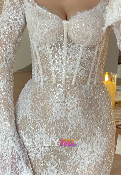 Sequin Lace Corset Mermaid Wedding Dress