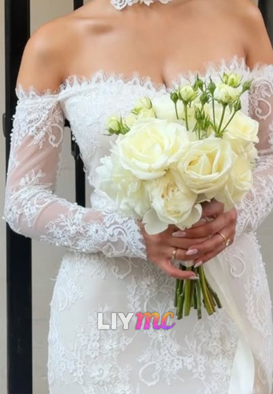 Lace Off-the-Shoulder Mermaid Wedding Dress