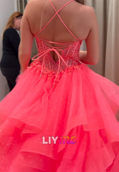 Tiered Ball Gown with Corset Bodice