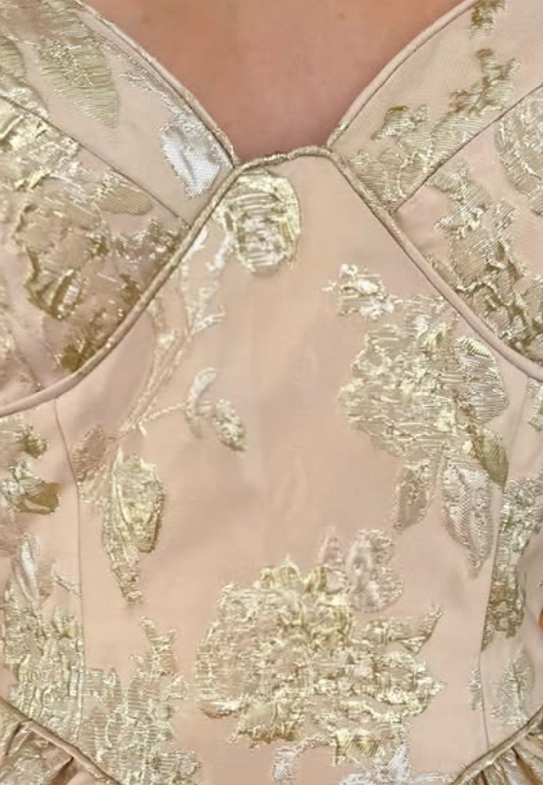 Floral Brocade Ruffle Mini Dress
