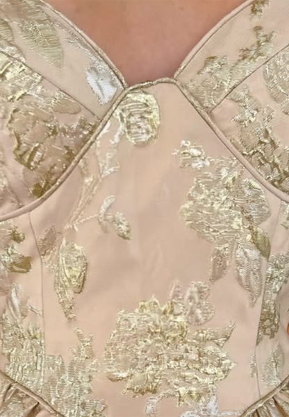 Floral Brocade Ruffle Mini Dress