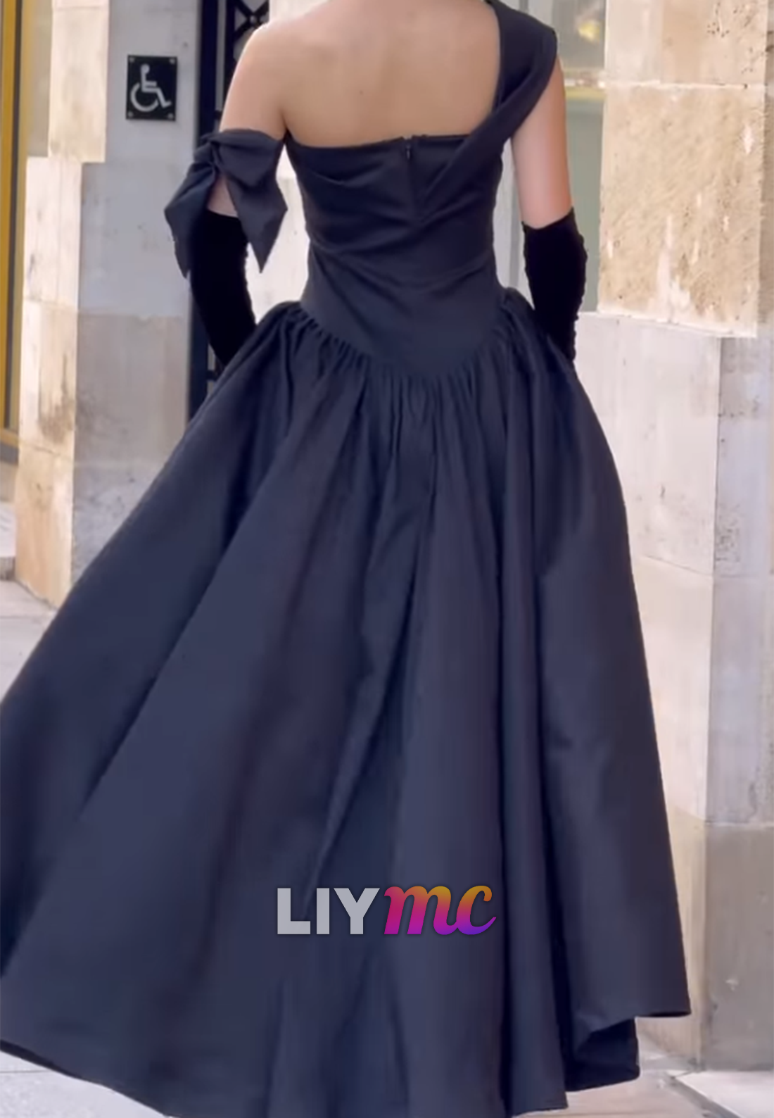 One-Shoulder Basqued Ball Gown Gown