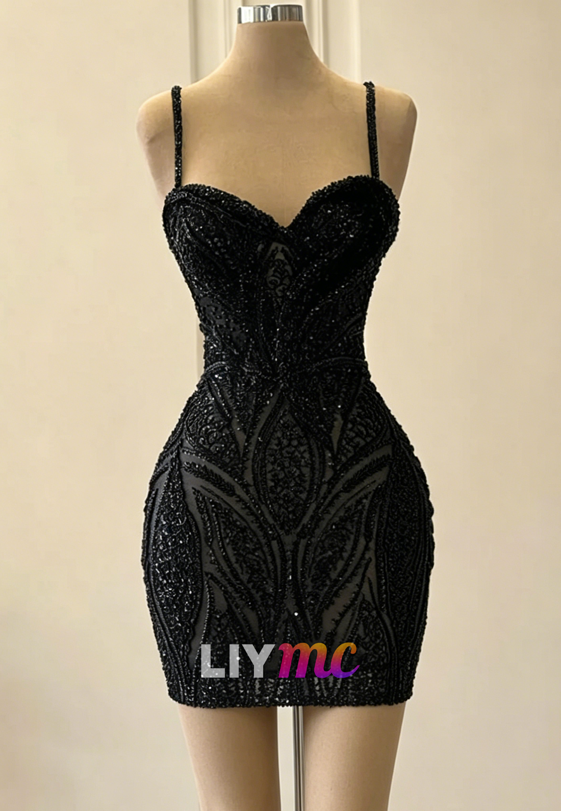 Beaded Sweetheart Bodycon Mini Dress