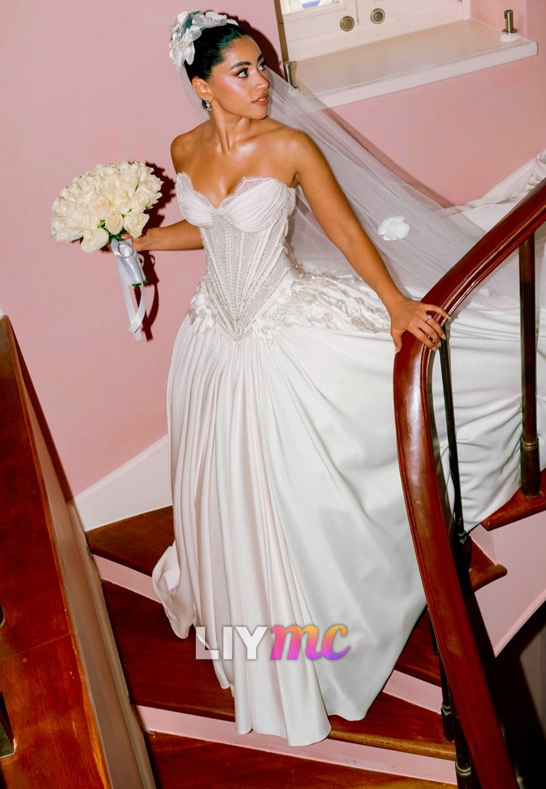 Strapless Corset Sweetheart Ball Gown Wedding Dress
