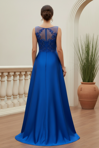 Illusion Lace Bodice A-Line Evening Gown