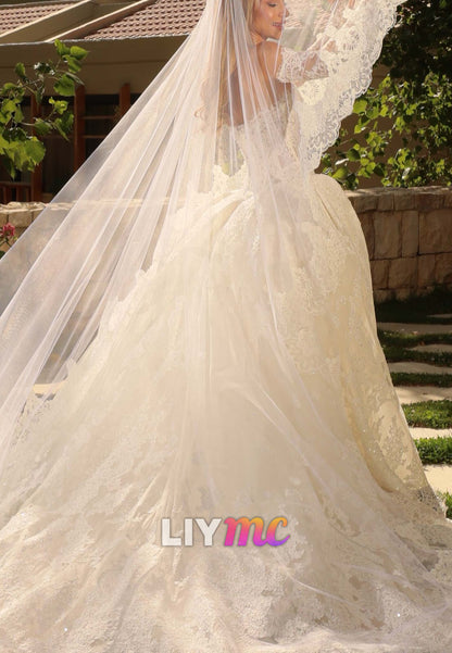 Lace Sheath Wedding Dress with Overskirt