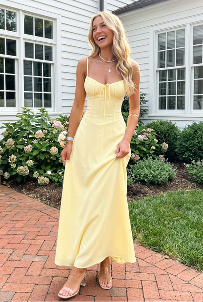 Corset Maxi Dress with Ruched Bust