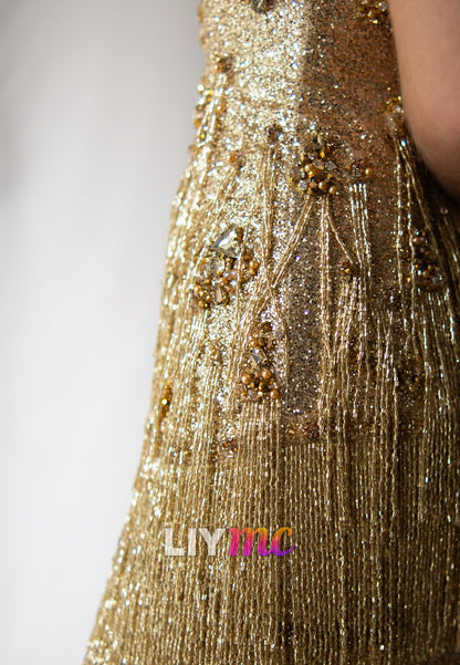Beaded Fringe Sweetheart Cocktail Dress