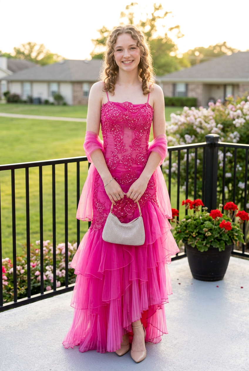 Beaded Lace Mermaid Dress with Ruffled Skirt