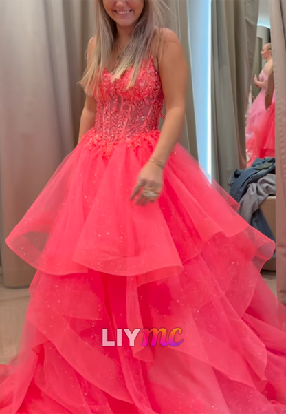 Tiered Ball Gown with Corset Bodice