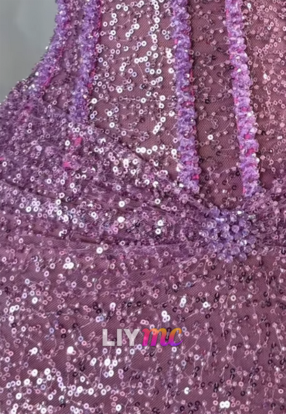 Sequin Corset Mini Dress with Spaghetti Straps
