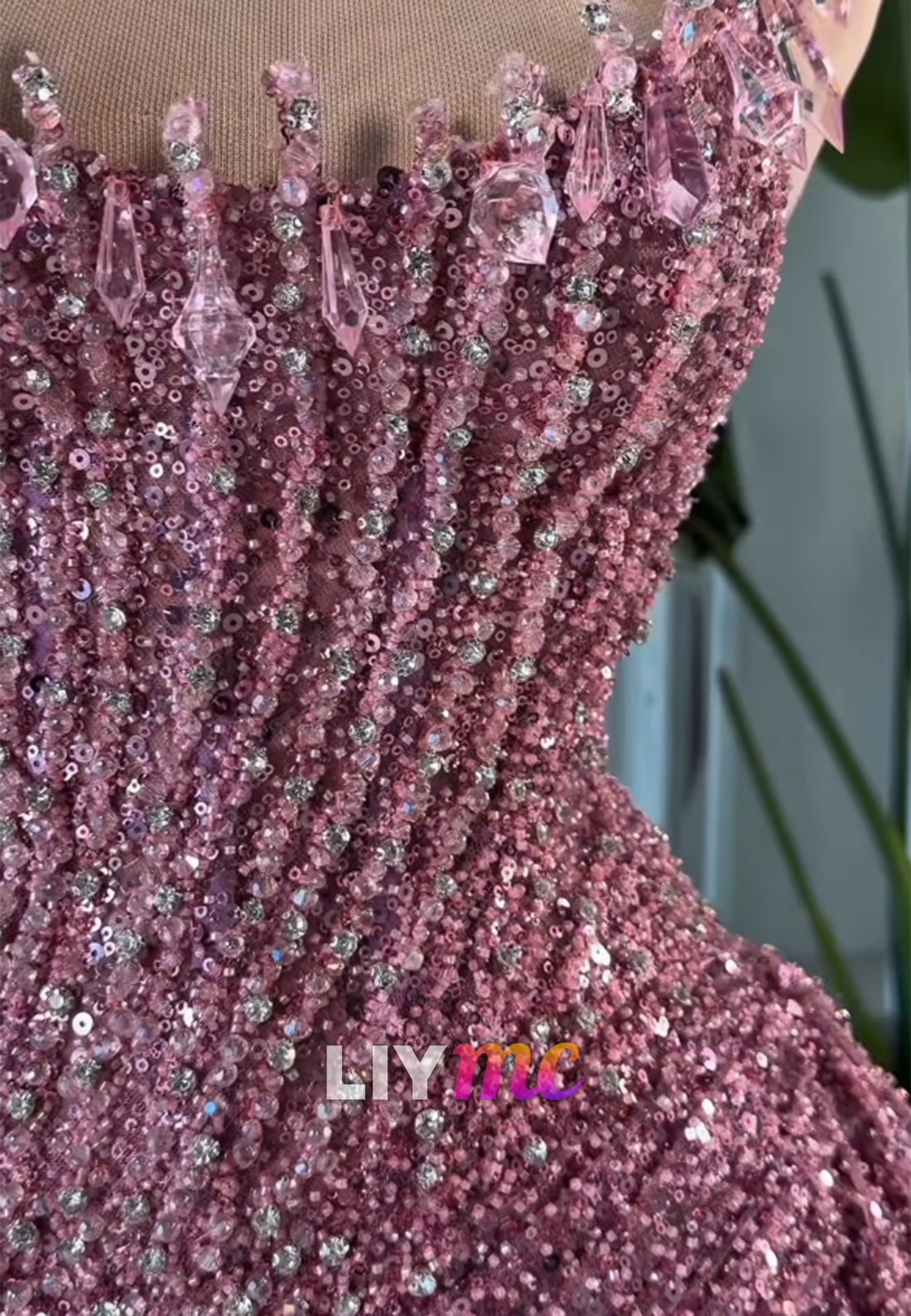 Strapless Beaded Sequin Mini Dress