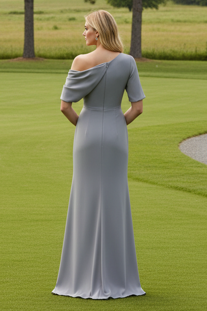 Asymmetrical Ruched One-Shoulder Evening Gown