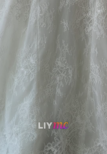 Lace Long Sleeve Corset Wedding Dress
