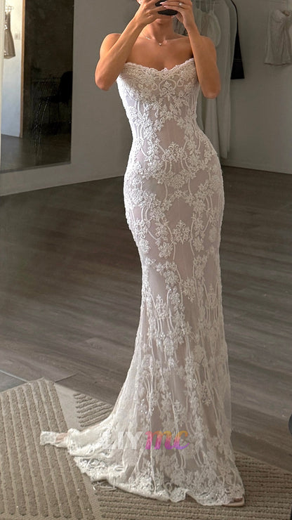 Strapless Lace Mermaid Wedding Dress