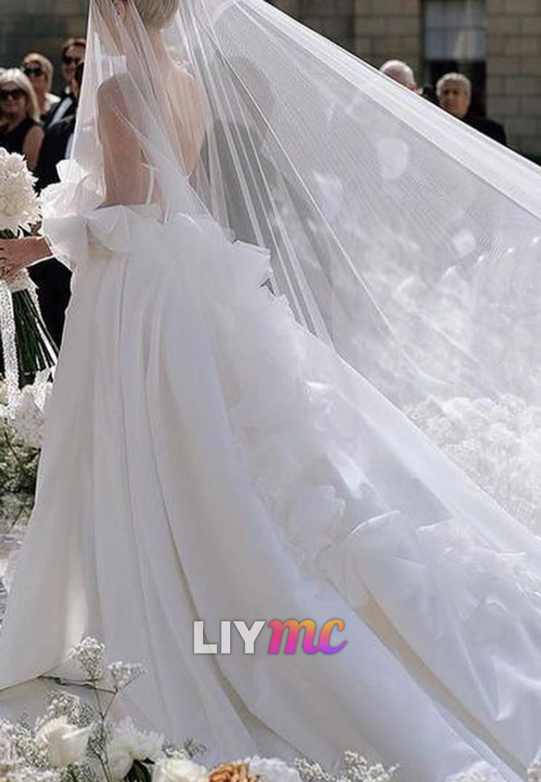 Strapless Sweetheart Wedding Dress with Detachable Train