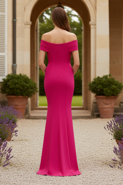 Off-Shoulder Mermaid Gown with 3D Floral Applique