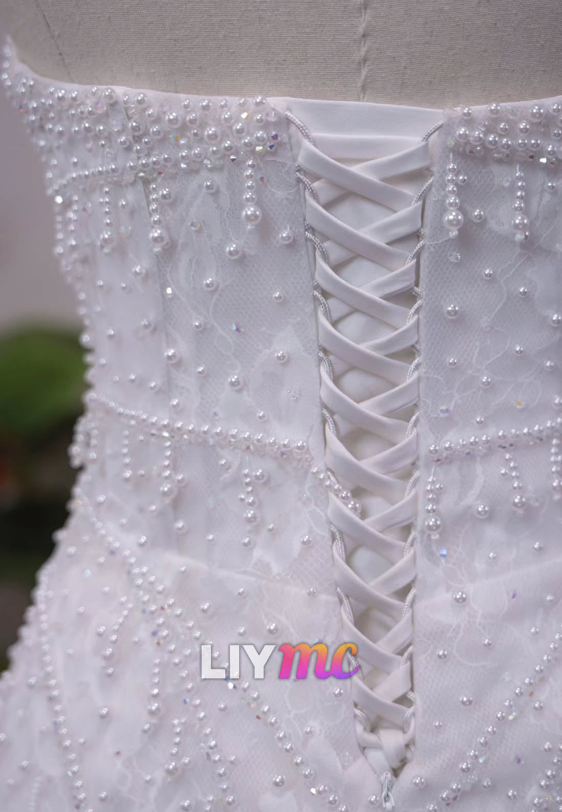 Strapless Beaded Fringe Mini Wedding Dress
