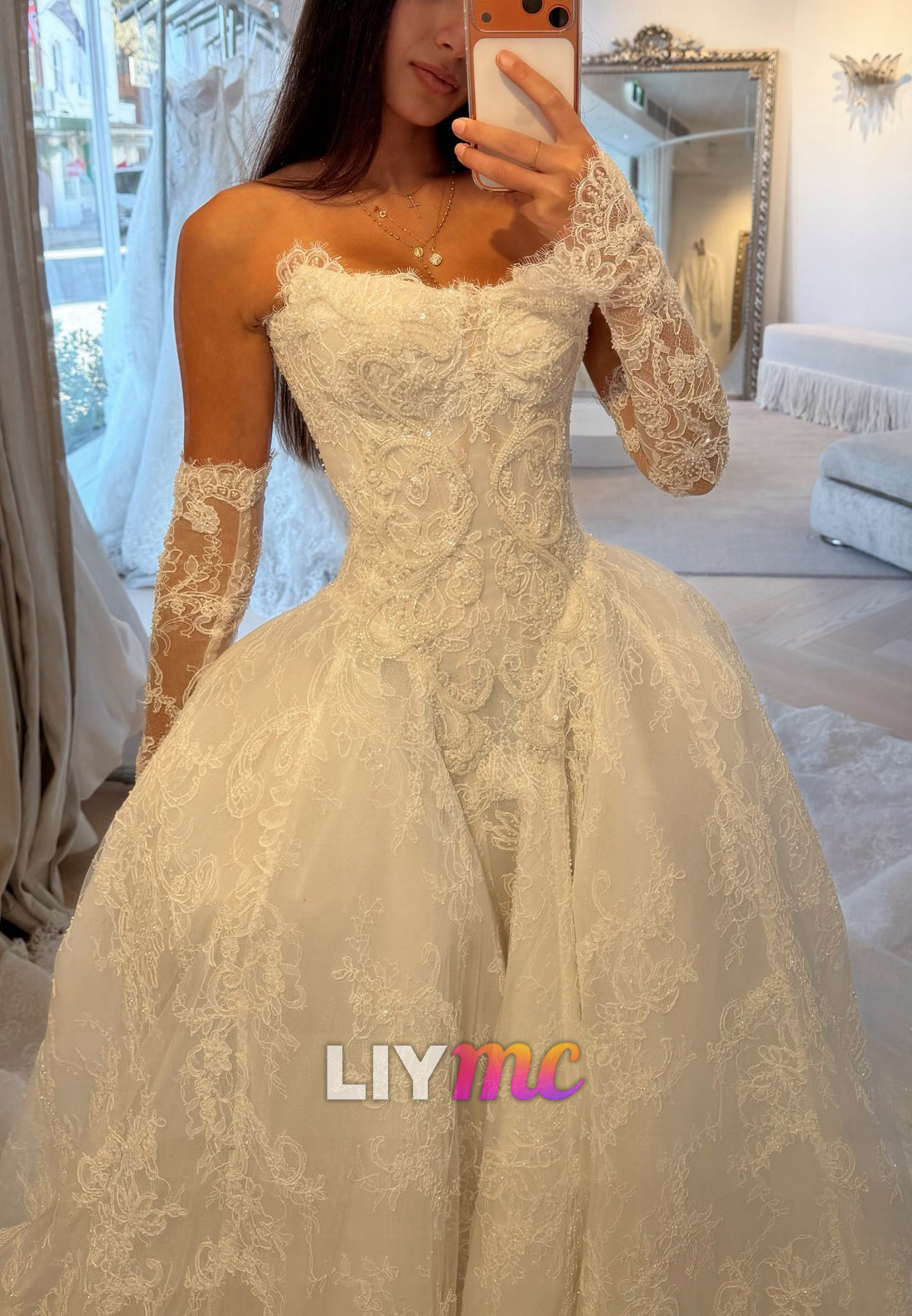 Corset Sweetheart Lace Ball Gown Wedding Dress