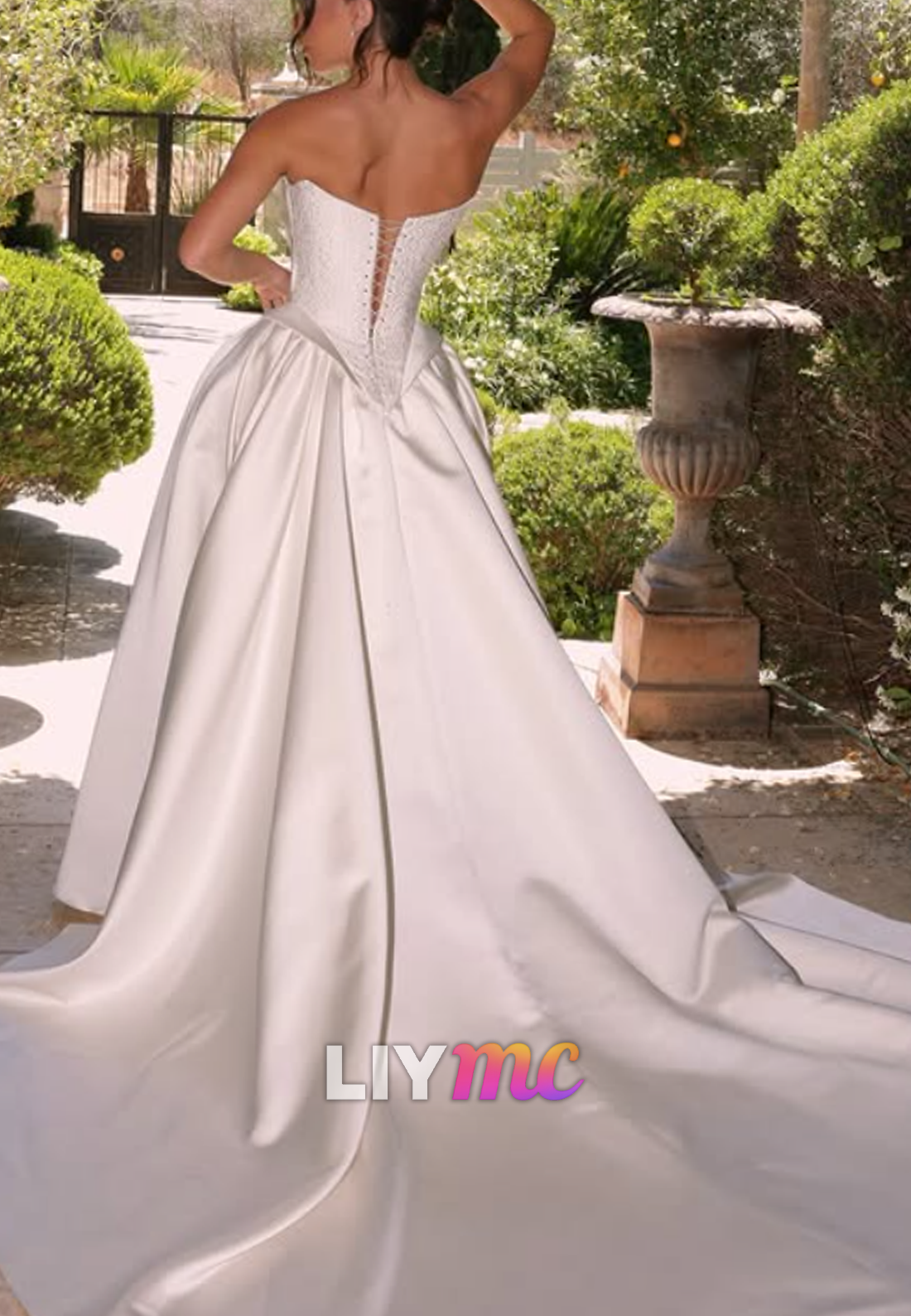 Strapless Sweetheart Satin A-Line Wedding Gown