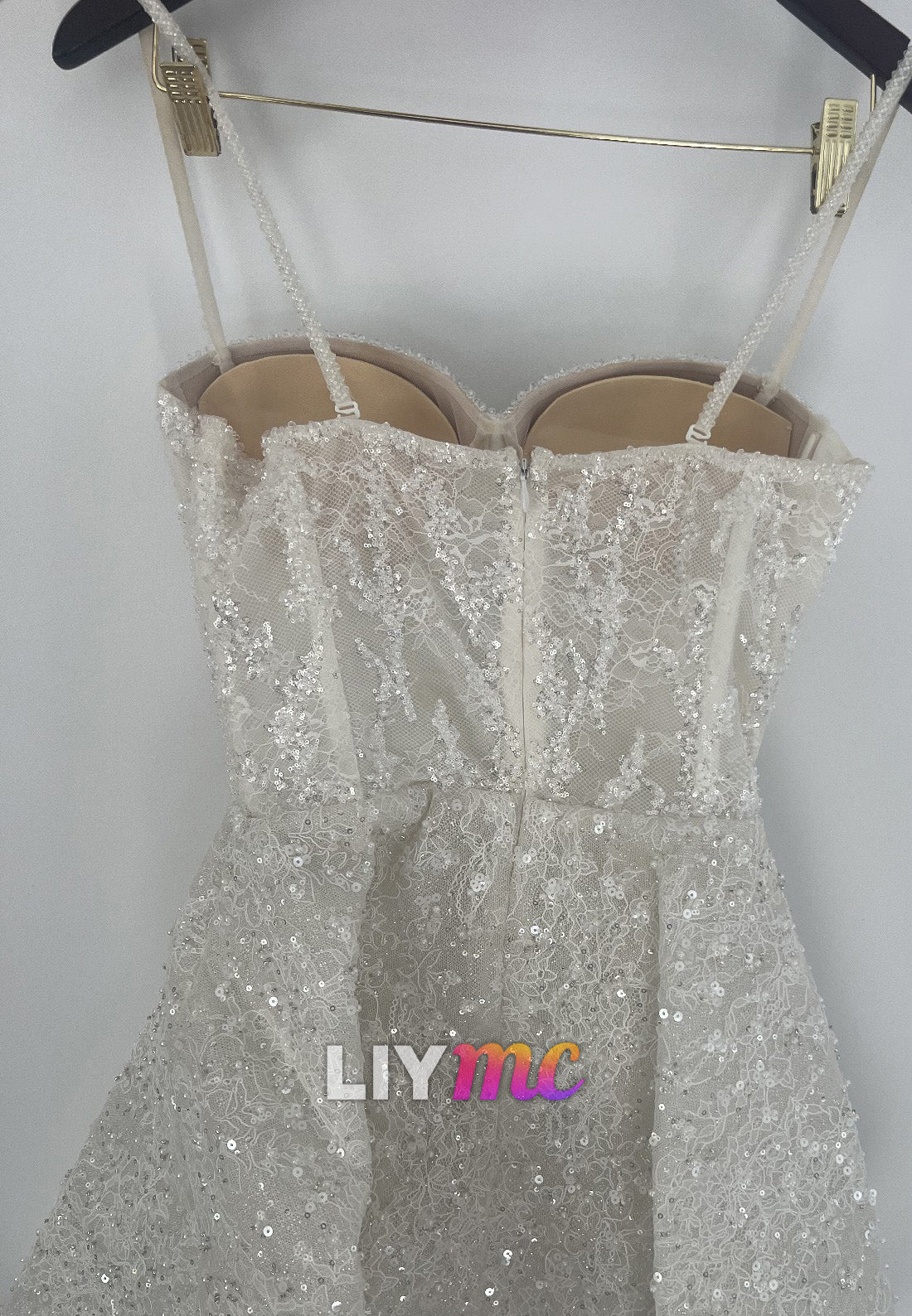 Sequin Lace Corset Mini Dress with Straps