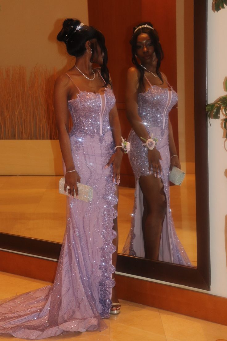 Lilac Mermaid Prom Outfit Dress Evening Dress Graduation Dress