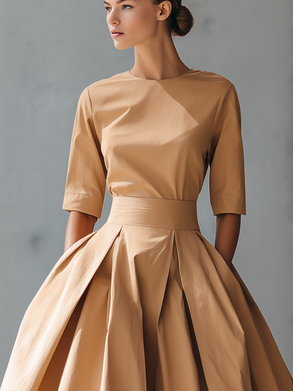 Women's Structured Cotton-Blend Maxi Dress