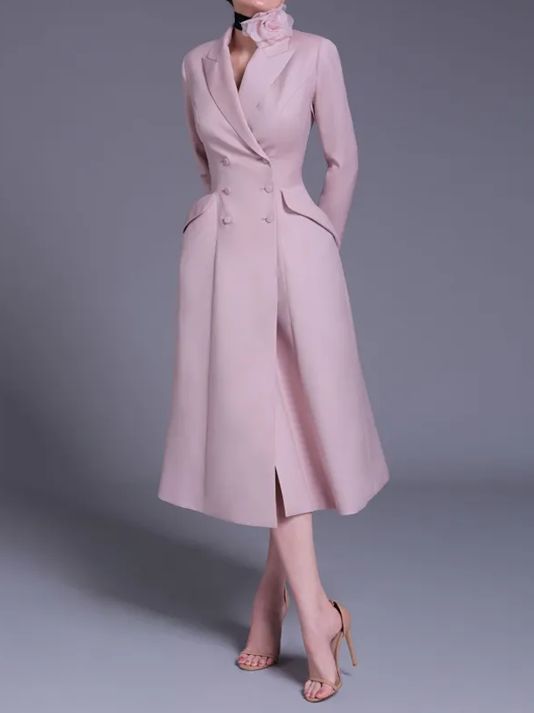 Pink Fitted Coat - Dress