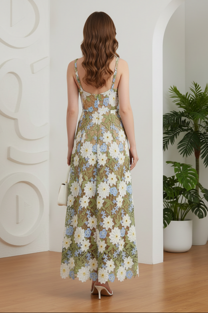Square Straps Appliques A-Line Wedding Guest Dress